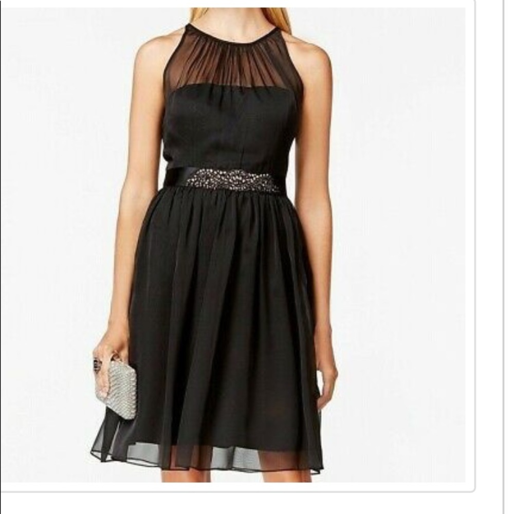 Adrianna Papell black A line dress